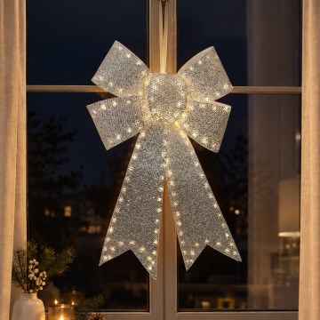 BRILAGI - LED Vonkajšia vianočná dekorácia LED/3,3W/230V IP44 strieborná mašľa