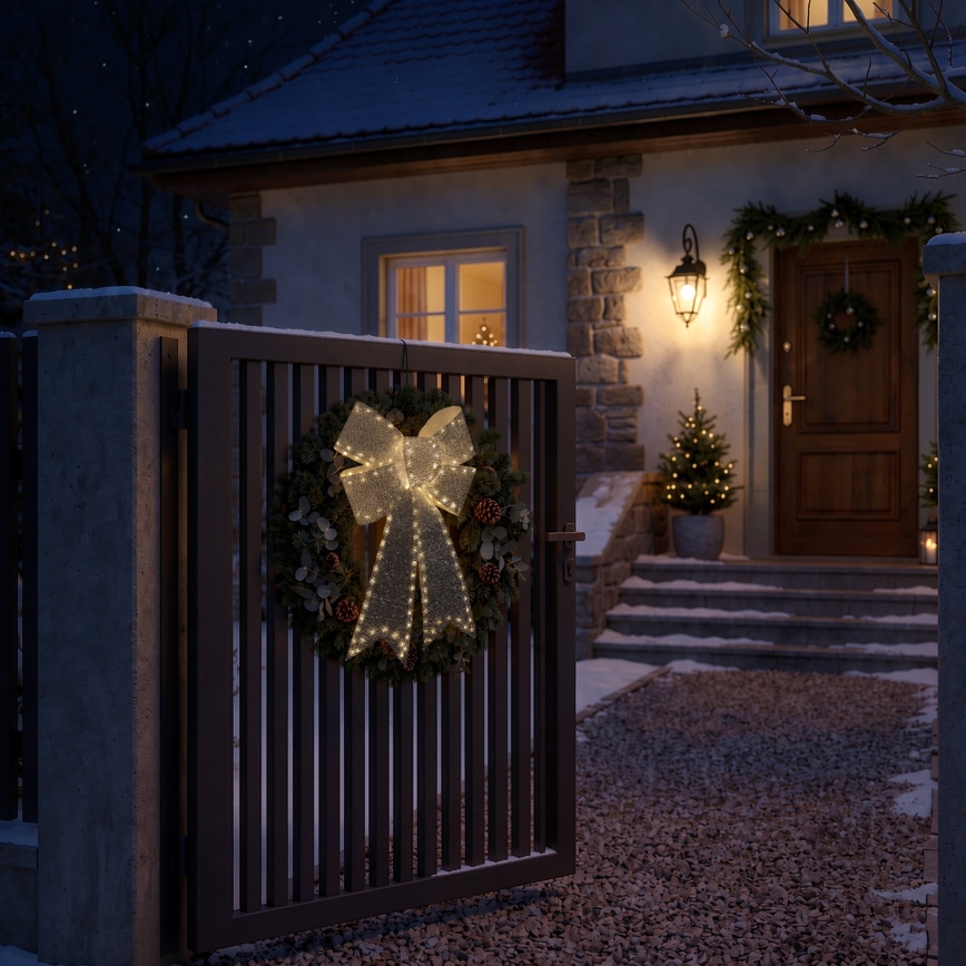BRILAGI - LED Vonkajšia vianočná dekorácia LED/3,3W/230V IP44 strieborná mašľa