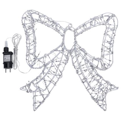 BRILAGI - LED vonkajšia vianočná dekorácia LED/3,6W/8 funkcií IP44 41 cm teplá biela mašľa/strieborná