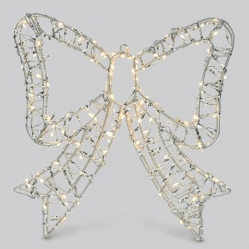 BRILAGI - LED vonkajšia vianočná dekorácia LED/3,6W/8 funkcií IP44 41 cm strieborná mašľa