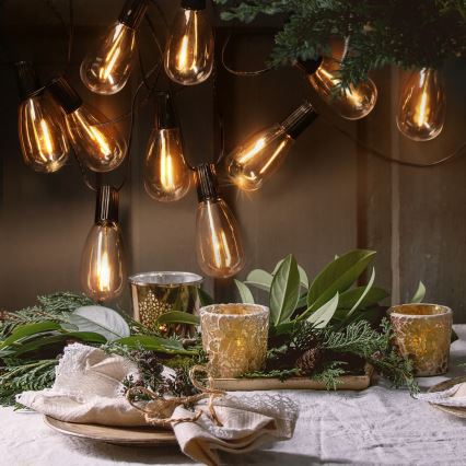 Brilagi - LED vonkajšia vianočná girlanda 10xLED/3xAA 3,2m IP44 teplá biela