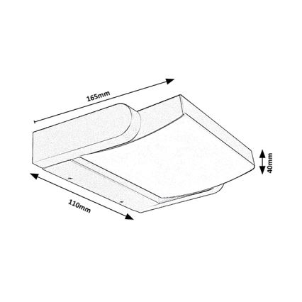 Brilagi - LED Vonkajšie nástenné svietidlo ANKLE LED/18W/230V 4000K IP65 antracit
