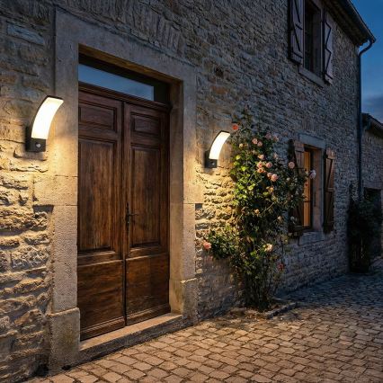 BRILAGI - LED Vonkajšie nástenné svietidlo so senzorom pohybu a súmraku ARCELO LED/12W/230V IP65 čierna