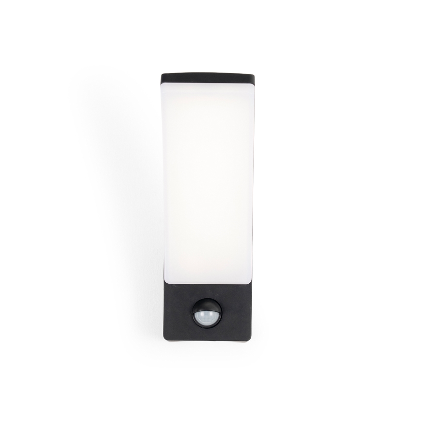 BRILAGI - LED Vonkajšie nástenné svietidlo so senzorom pohybu a súmraku ARCELO LED/12W/230V IP65 čierna