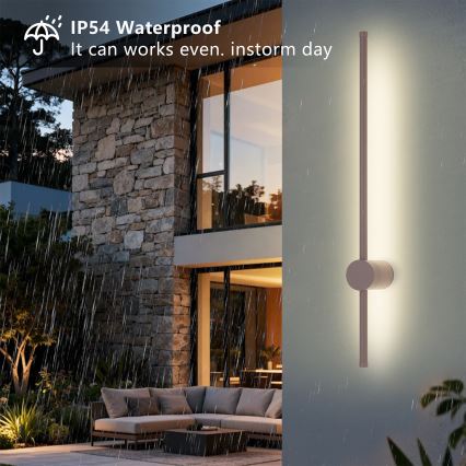 Brilagi - LED vonkajšie nástenné svietidlo AURA LED/12W/230V 3000K IP54 65 cm hnedé CRI 90