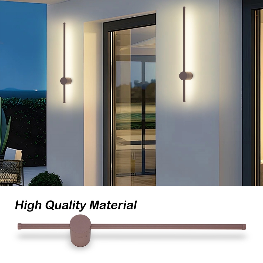 Brilagi - LED vonkajšie nástenné svietidlo AURA LED/12W/230V 3000K IP54 65 cm hnedé CRI 90
