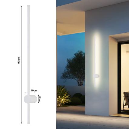 Brilagi - LED Vonkajšie nástenné svietidlo AURA LED/20W/230V 3000K IP54 97 cm biela CRI 90