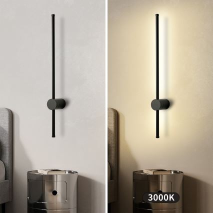 Brilagi - Vonkajšie LED nástenné svietidlo AURA LED/12W/230V 3000K IP54 65 cm čierna CRI 90