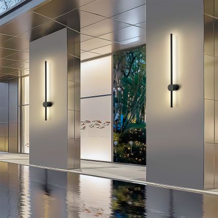 Brilagi - Vonkajšie LED nástenné svietidlo AURA LED/12W/230V 3000K IP54 65 cm čierna CRI 90