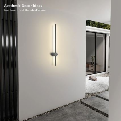Brilagi - LED vonkajšie nástenné svietidlo AURA LED/12W/230V 4000K IP54 65 cm antracit CRI 90