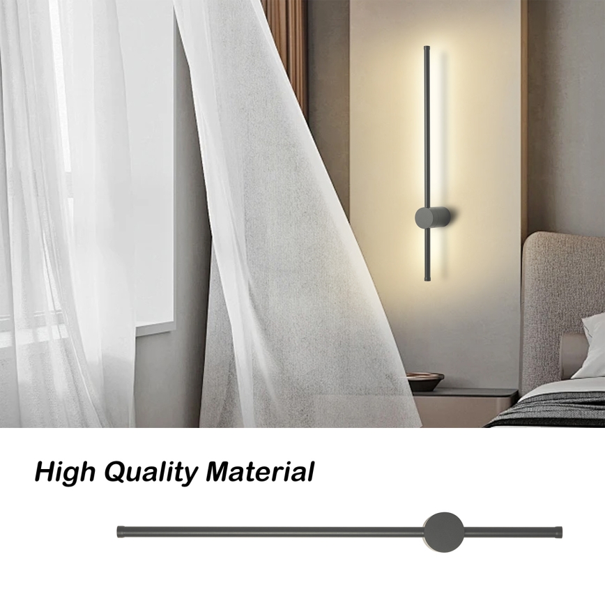 Brilagi - LED vonkajšie nástenné svietidlo AURA LED/12W/230V 4000K IP54 65 cm antracit CRI 90