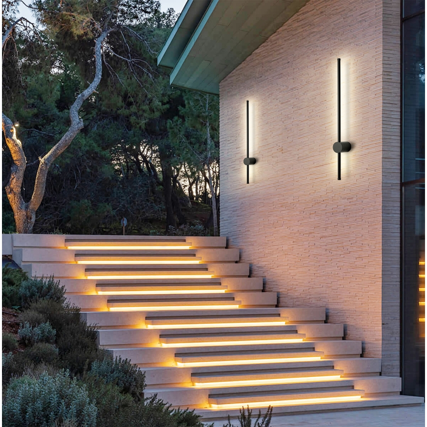 Brilagi - LED vonkajšie nástenné svietidlo AURA LED/12W/230V 4000K IP54 65 cm čierna CRI 90