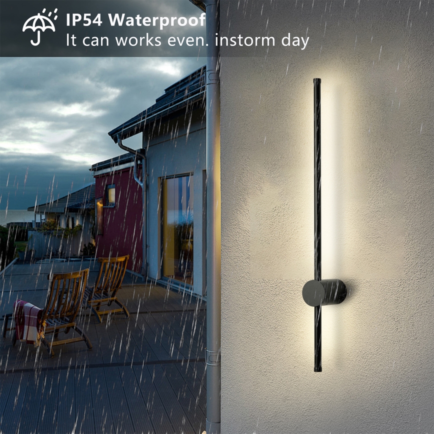 Brilagi - LED vonkajšie nástenné svietidlo AURA LED/12W/230V 4000K IP54 65 cm čierna CRI 90