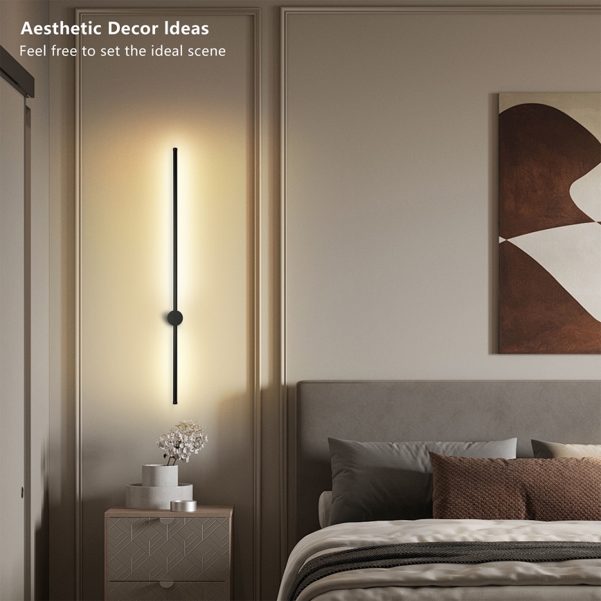 Brilagi - LED vonkajšie nástenné svietidlo AURA LED/20W/230V 3000K IP54 97 cm čierne CRI 90