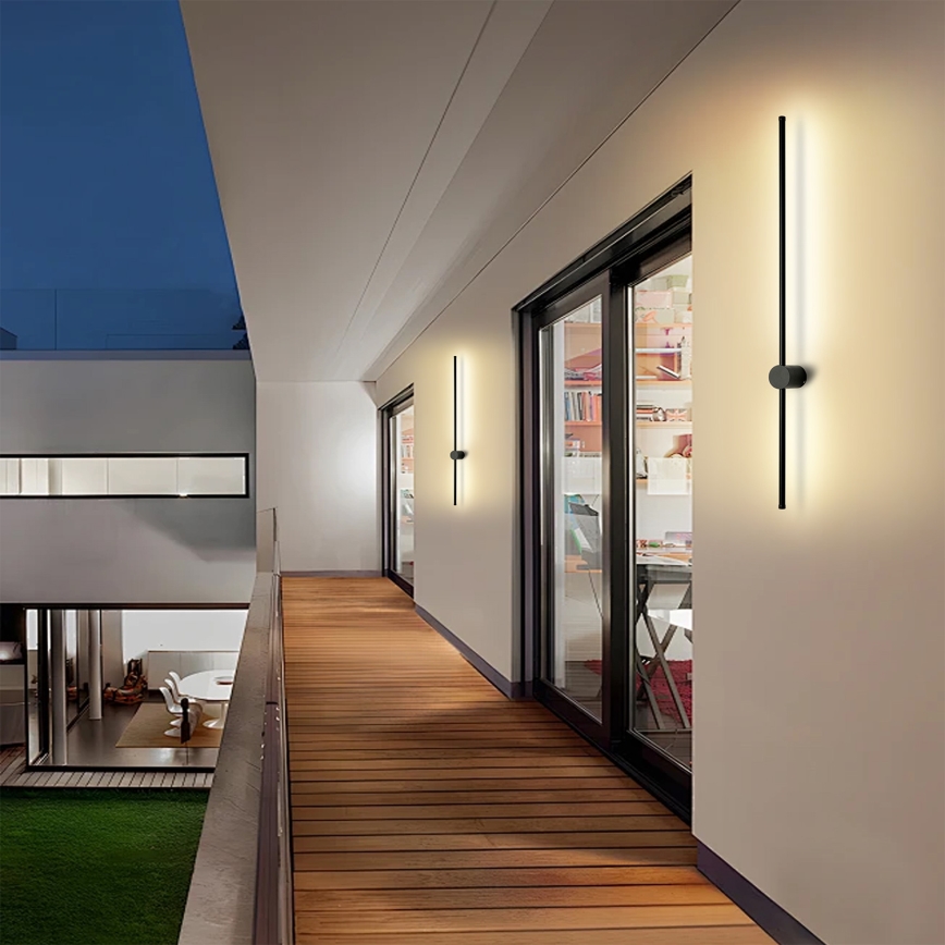 Brilagi - LED vonkajšie nástenné svietidlo AURA LED/20W/230V 3000K IP54 97 cm čierne CRI 90