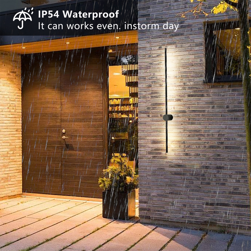 Brilagi - LED vonkajšie nástenné svietidlo AURA LED/20W/230V 3000K IP54 97 cm čierne CRI 90