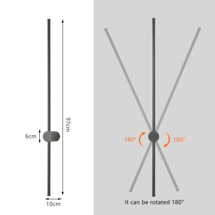 Brilagi - LED vonkajšie nástenné svietidlo AURA LED/20W/230V 4000K IP54 97 cm antracit CRI 90