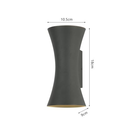 Brilagi - LED vonkajšie nástenné svietidlo BICON LED/10W/230V antracit IP44