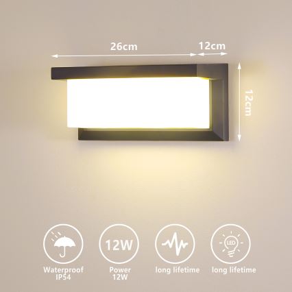 Brilagi - LED Vonkajšie nástenné svietidlo BRICKY LED/12W/230V antracit IP54