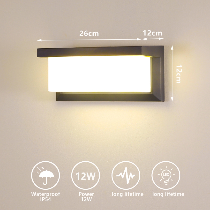 Brilagi - LED Vonkajšie nástenné svietidlo BRICKY LED/12W/230V antracit IP54