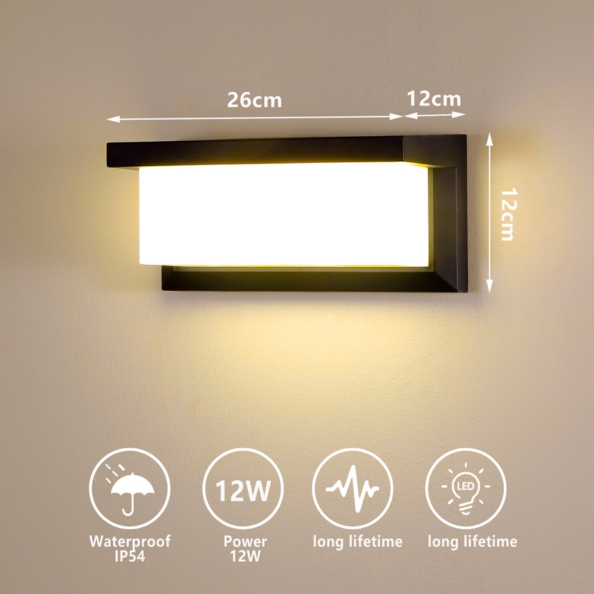Brilagi - LED Vonkajšie nástenné svietidlo BRICKY LED/12W/230V čierna IP54