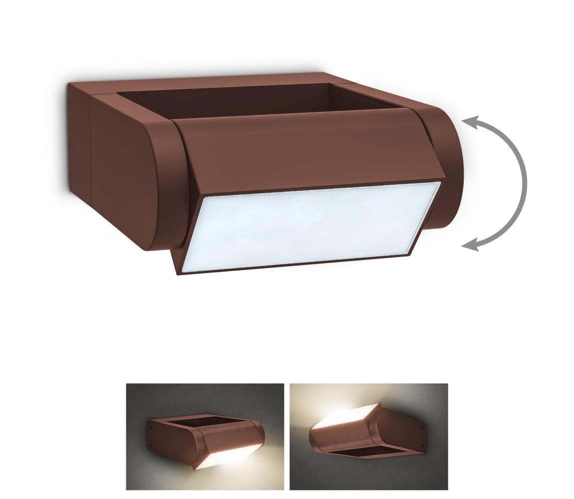 Brilagi - LED Vonkajšie nástenné svietidlo CROTONE LED/7W/230V hnedá IP54 WO-HR60441-OEM-RUST