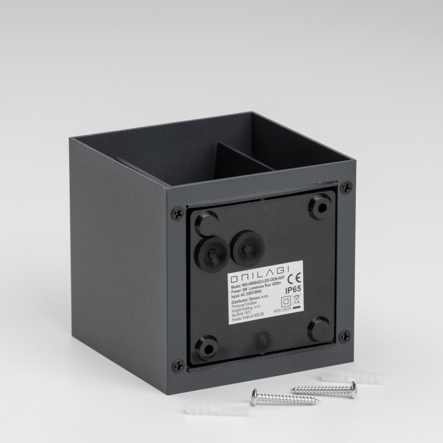 Brilagi - LED Vonkajšie nástenné svietidlo CUBE LED/6W/230V antracit IP54