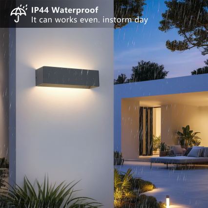 Brilagi - LED vonkajšie nástenné svietidlo DONNANI LED/12W/230V 30 cm antracit IP44