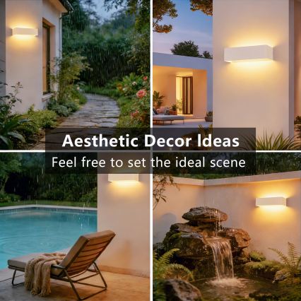 Brilagi - LED vonkajšie nástenné svietidlo DONNANI LED/12W/230V 30 cm biela IP44