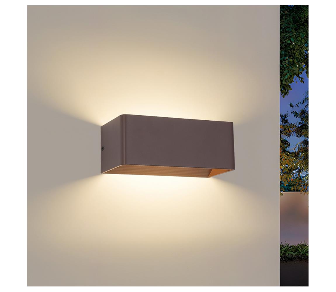 Brilagi - LED Vonkajšie nástenné svietidlo DONNANI LED/7W/230V 20 cm hnedá IP44 BRI761