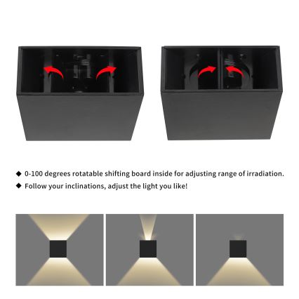 Brilagi - LED vonkajšie nástenné svietidlo DOUBLERAY LED/4W/230V čierne IP65