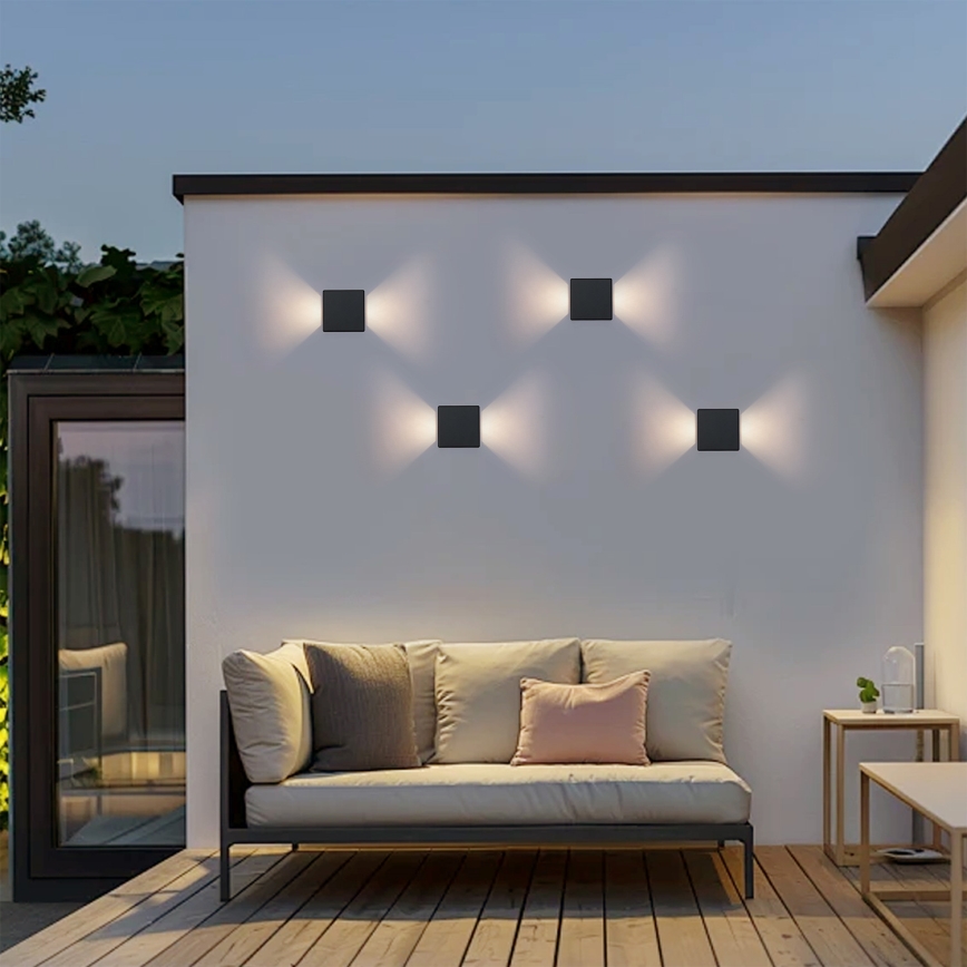 Brilagi - LED vonkajšie nástenné svietidlo DOUBLERAY LED/6W/230V čierne IP54