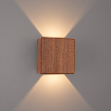 Brilagi - LED vonkajšie nástenné svietidlo DOUBLERAY LED/6W/230V drevený dekor IP54