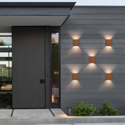 Brilagi - LED vonkajšie nástenné svietidlo DOUBLERAY LED/6W/230V drevený dekor IP54