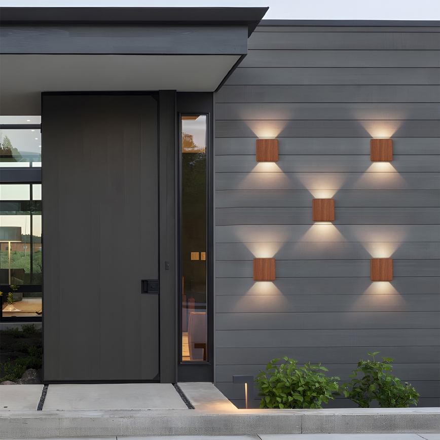 Brilagi - LED vonkajšie nástenné svietidlo DOUBLERAY LED/6W/230V drevený dekor IP54