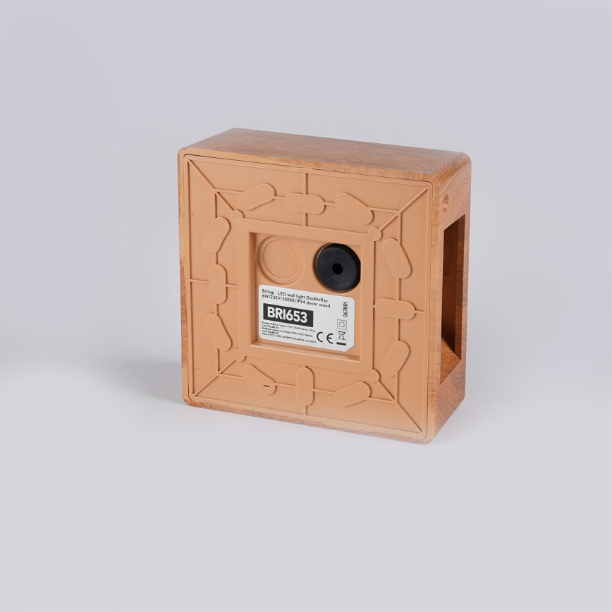 Brilagi - LED vonkajšie nástenné svietidlo DOUBLERAY LED/6W/230V drevený dekor IP54