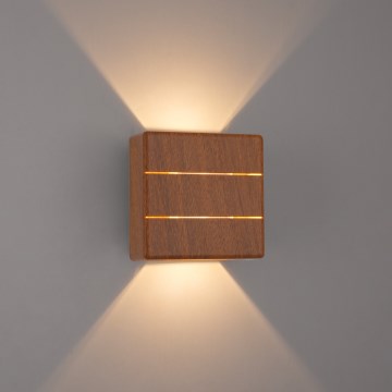 Brilagi - LED vonkajšie nástenné svietidlo DOUBLERAY LINE LED/6W/230V dekor dreva IP54