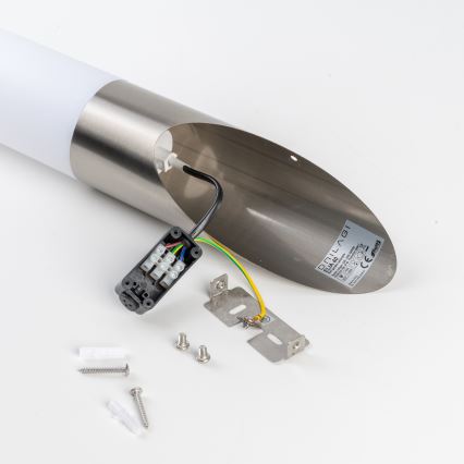 BRILAGI - LED vonkajšie nástenné svietidlo ELIA 1xE27/7W/230V 4000K IP44 matný chróm