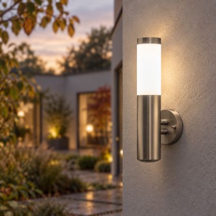 BRILAGI - LED vonkajšie nástenné svietidlo ELIA 1xE27/7W/230V 4000K IP44 matný chróm