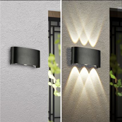 Brilagi - LED Vonkajšie nástenné svietidlo FLAREBOX LED/6W/230V čierna IP65