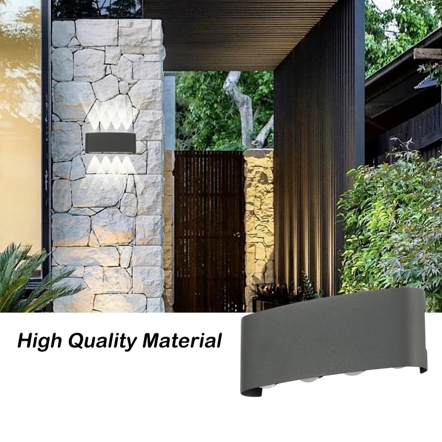 Brilagi - LED vonkajšie nástenné svietidlo FLAREBOX LED/8W/230V antracit IP65