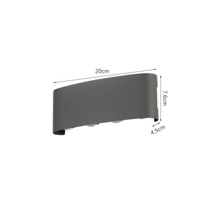 Brilagi - LED vonkajšie nástenné svietidlo FLAREBOX LED/8W/230V antracit IP65
