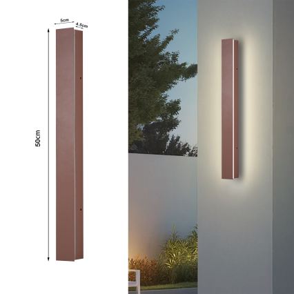 Brilagi - LED vonkajšie nástenné svietidlo LINEAR LED/12W/230V 3000K IP65 50 cm hnedé CRI 90