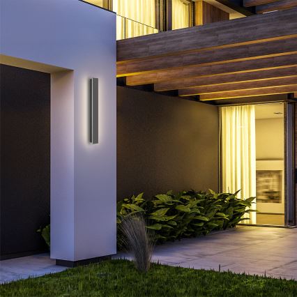 Brilagi - Vonkajšie nástenné LED svietidlo LINEAR, 12 W, 230 V, 3000 K, IP65, 50 cm, antracit