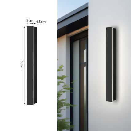 Brilagi - LED vonkajšie nástenné svietidlo LINEAR LED/12W/230V 3000K IP65 50 cm čierne CRI 90