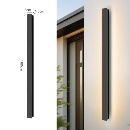 Brilagi - LED vonkajšie nástenné svietidlo LINEAR LED/22W/230V 4000K IP65 100 cm čierna CRI 90