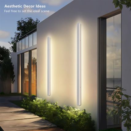 Brilagi - LINEAR LED vonkajšie nástenné svietidlo 32 W, 230 V, 3000 K, IP65, 140 cm, biele, CRI 90