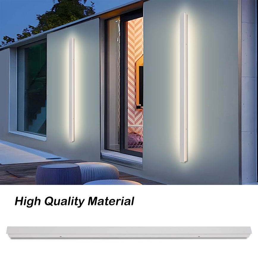 Brilagi - LINEAR LED vonkajšie nástenné svietidlo 32 W, 230 V, 3000 K, IP65, 140 cm, biele, CRI 90