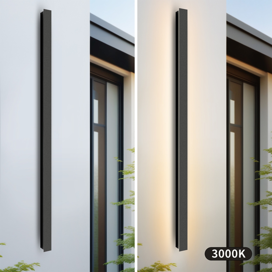 Brilagi - LINEAR vonkajšie nástenné LED svietidlo 32W, 230V, 3000K, IP65, 140 cm, čierne, CRI 90