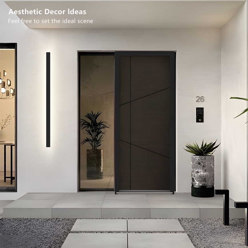 Brilagi - LINEAR vonkajšie nástenné LED svietidlo 32W, 230V, 3000K, IP65, 140 cm, čierne, CRI 90